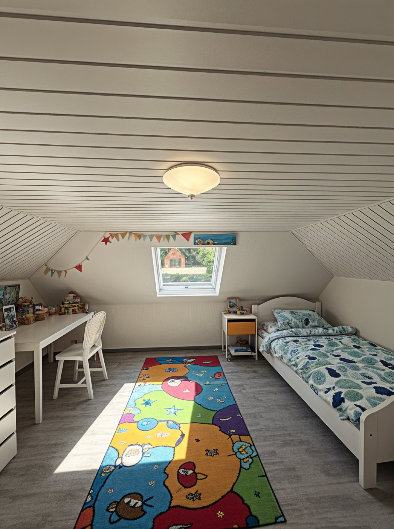 Helles Zimmer mit Dachfenster