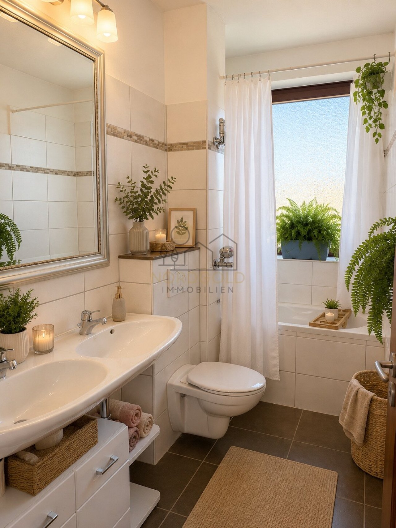 Modernes Wannenbad m Fenster Modernes Wannenbad m Fenster